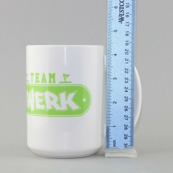 Team Twerk White Green Coffee Tea Cup Mug - Picture 7 of 8